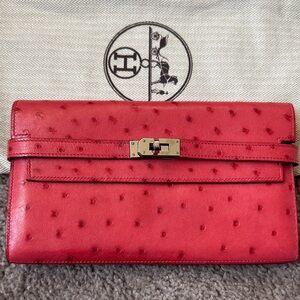 Hermes Kelly Classic Ostrich Wallet